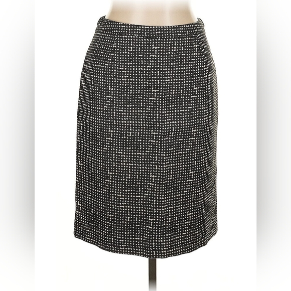 Tory Burch Black Tweed Silk-Blend Pencil Skirt – Size 10 - Picture 2 of 4
